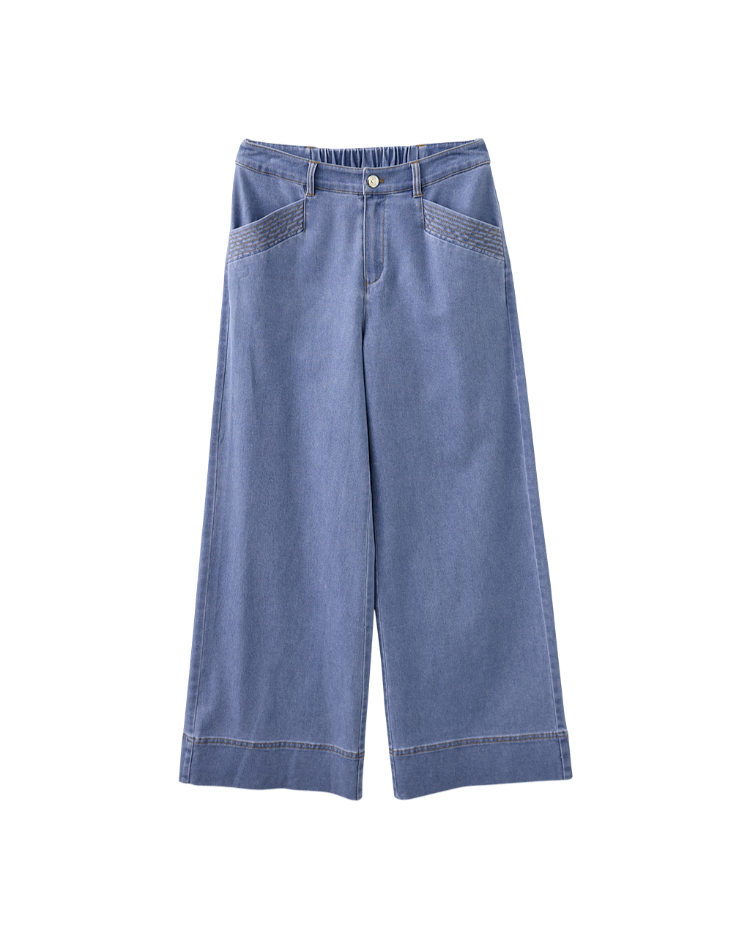 JOAN俐落剪接都會感休閒寬褲