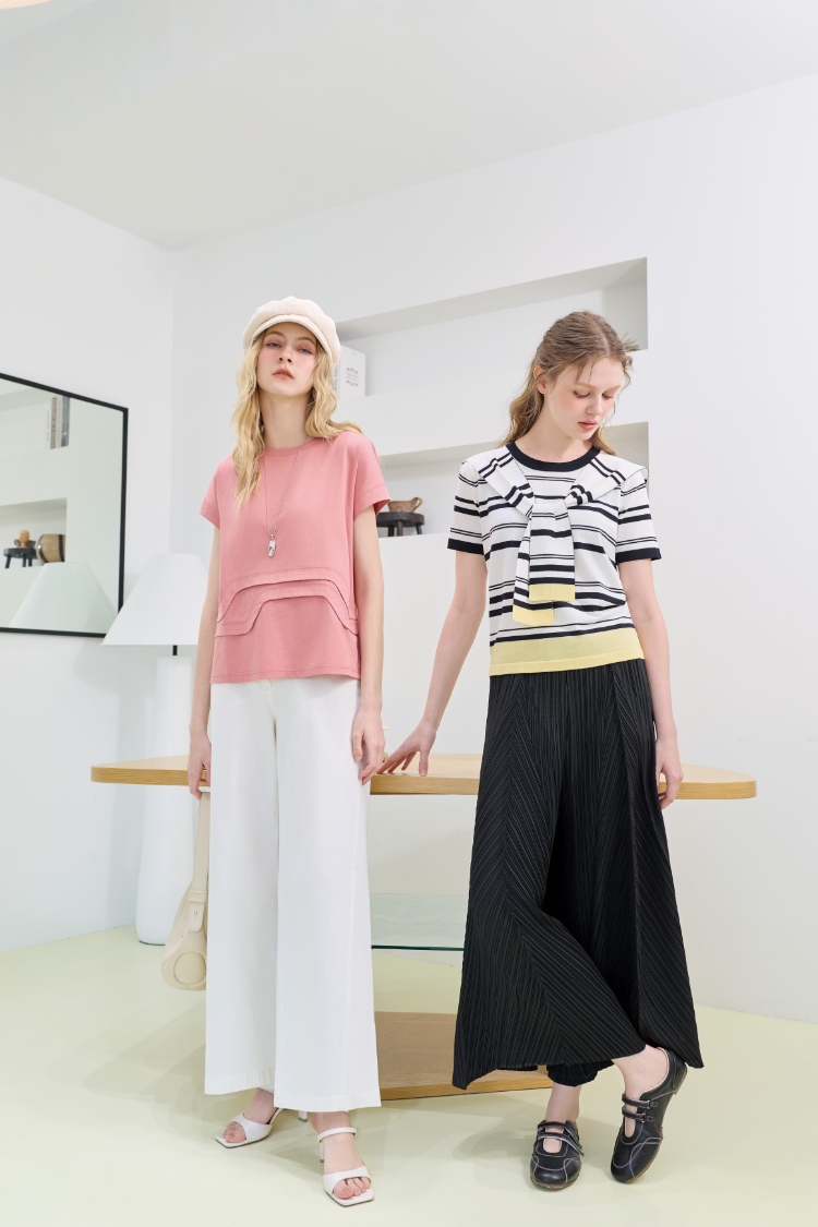 JOAN夏日降溫彈力牛仔寬褲(素色款)