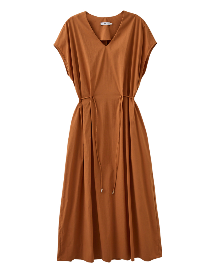 JOAN V領寬袖縮腰質感洋裝
