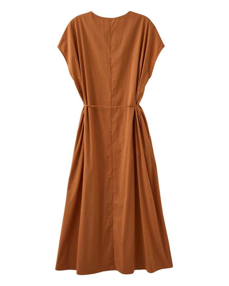 JOAN V領寬袖縮腰質感洋裝