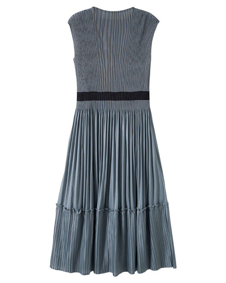 JOAN優雅細壓褶收腰洋裝