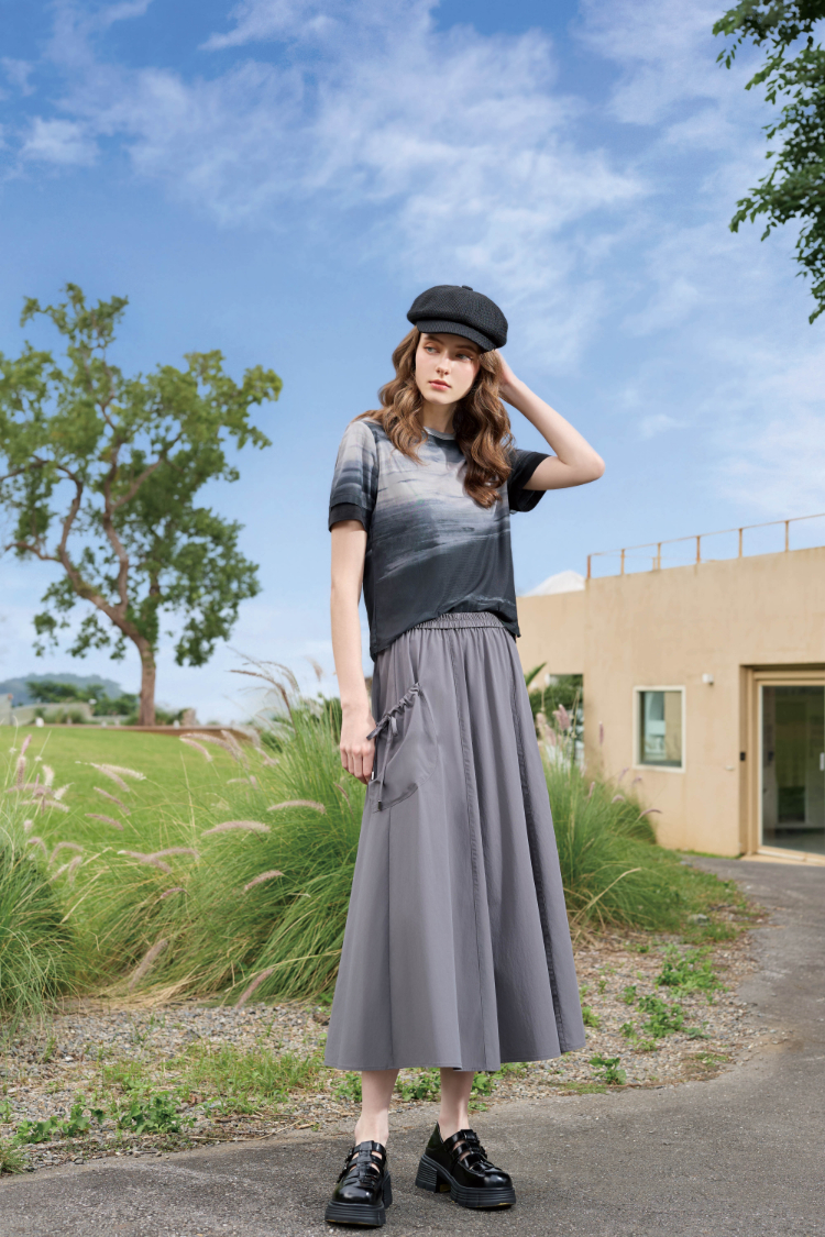 DENOVO水墨暈染雙層網布T恤