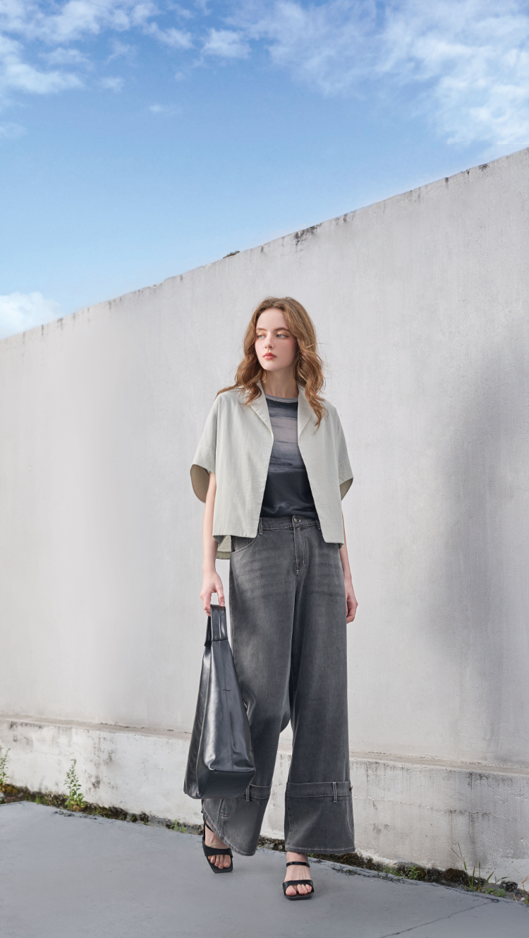 DENOVO水墨暈染雙層網布T恤