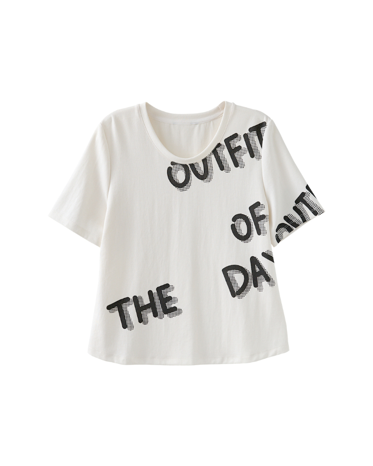 DENOVO都會休閒字母印花T恤