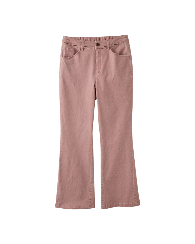 DENOVO修身顯瘦九分水洗喇叭褲