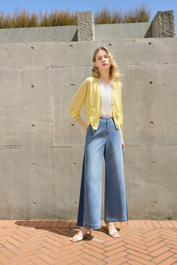 DENOVO膠原蛋白紗柔感抽繩針織外罩