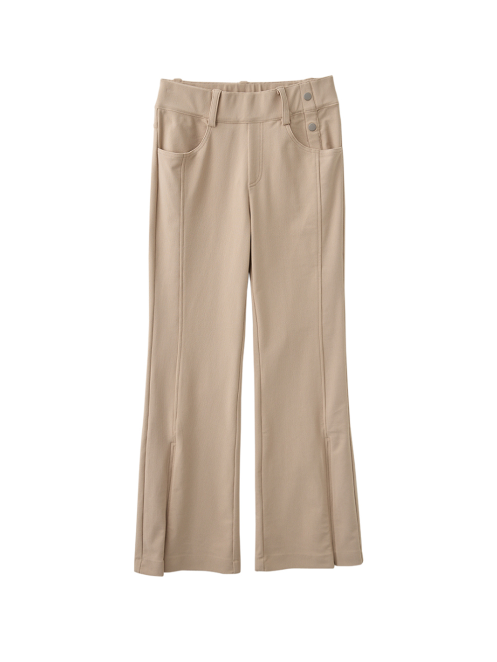 abito修身側開拉鍊微喇叭長褲