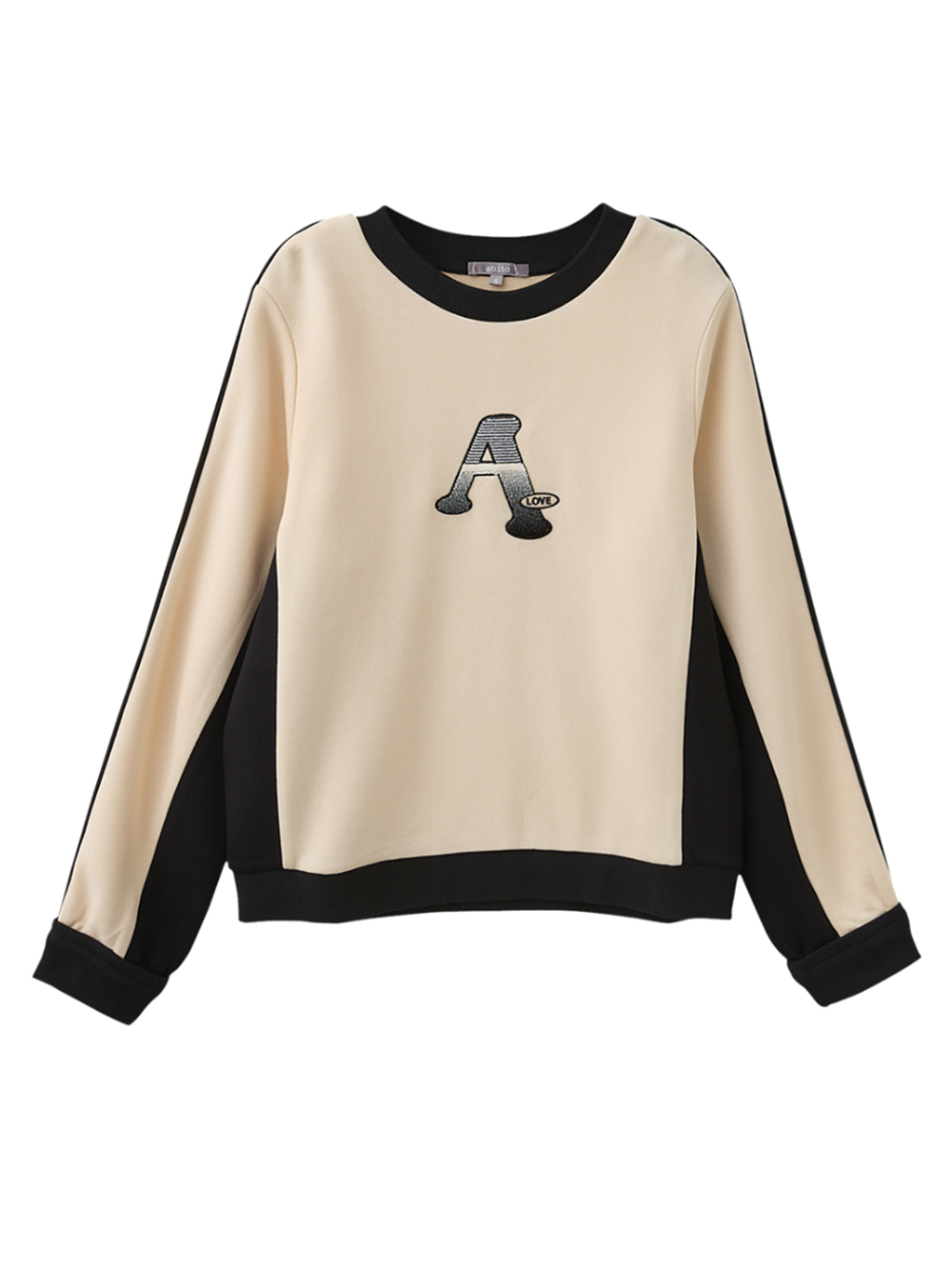 abito電繡字母拼接上衣