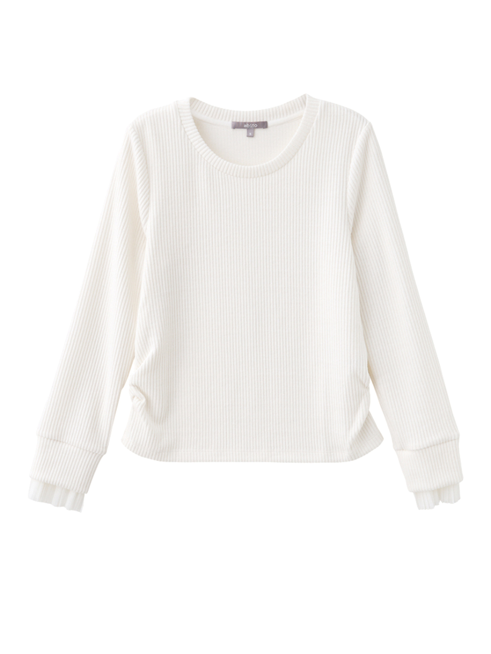 abito百搭圓領網紗上衣