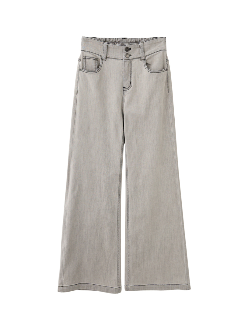 abito高腰雙釦牛仔寬褲