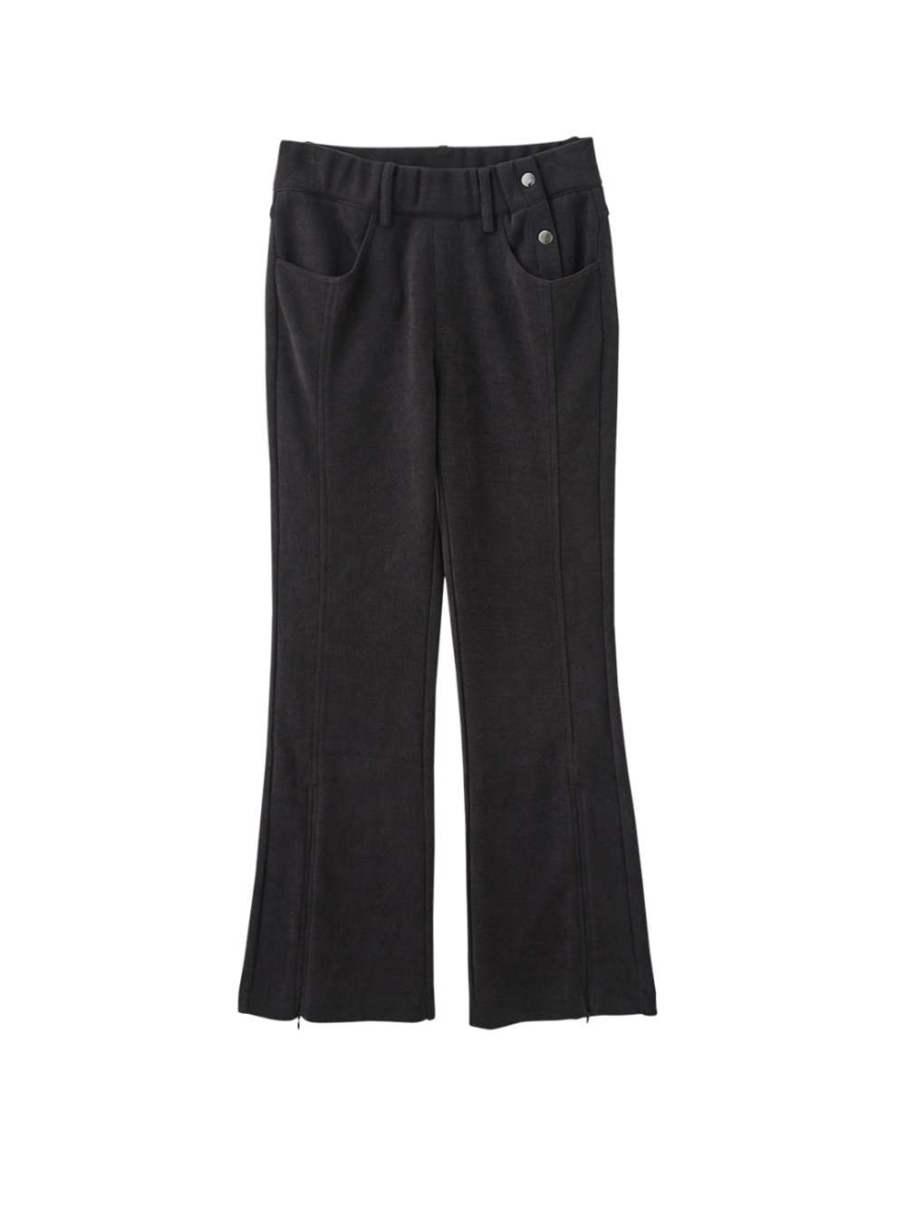 abito修身側開拉鍊微喇叭長褲