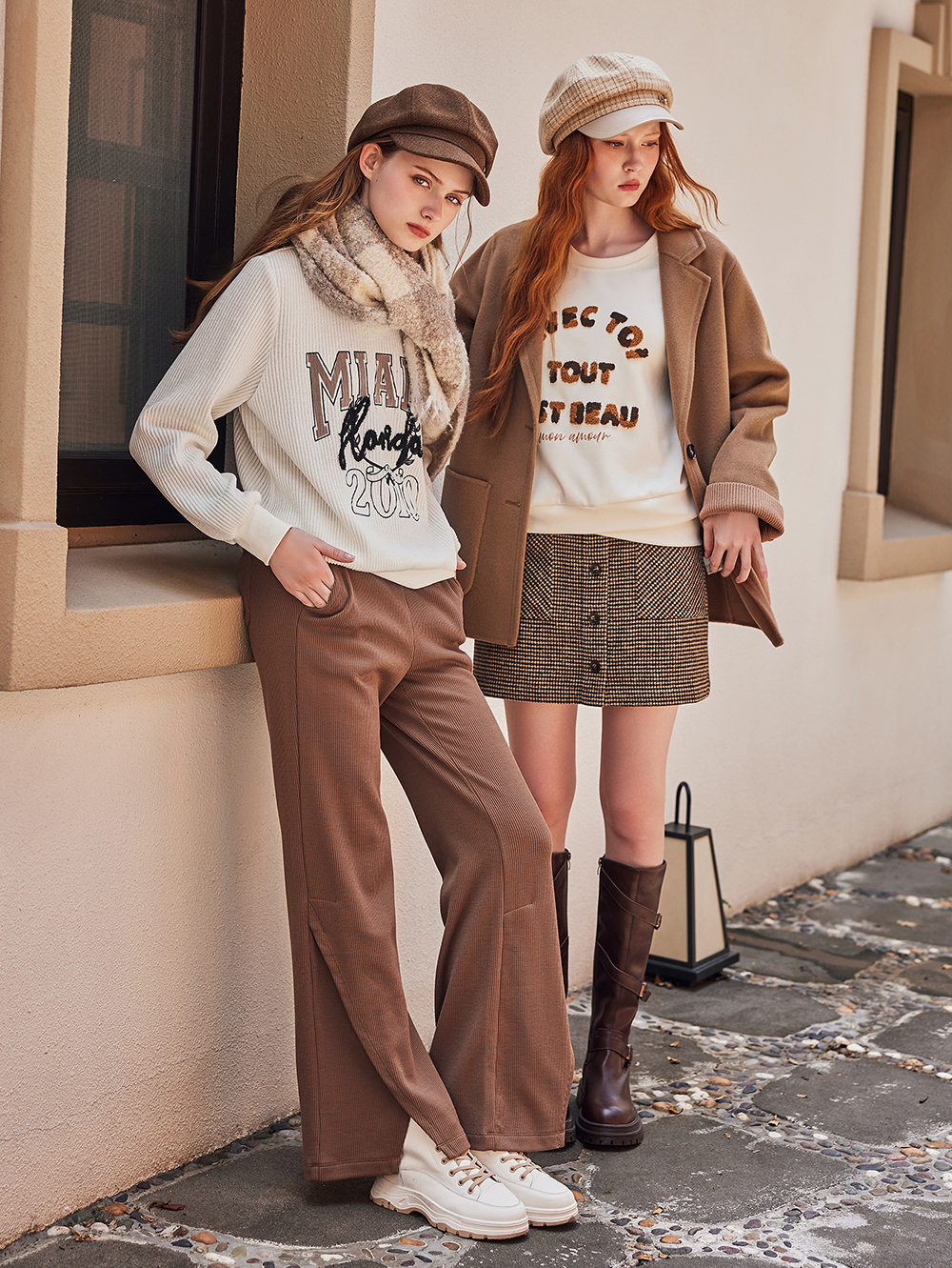 abito內刷毛微喇叭長褲