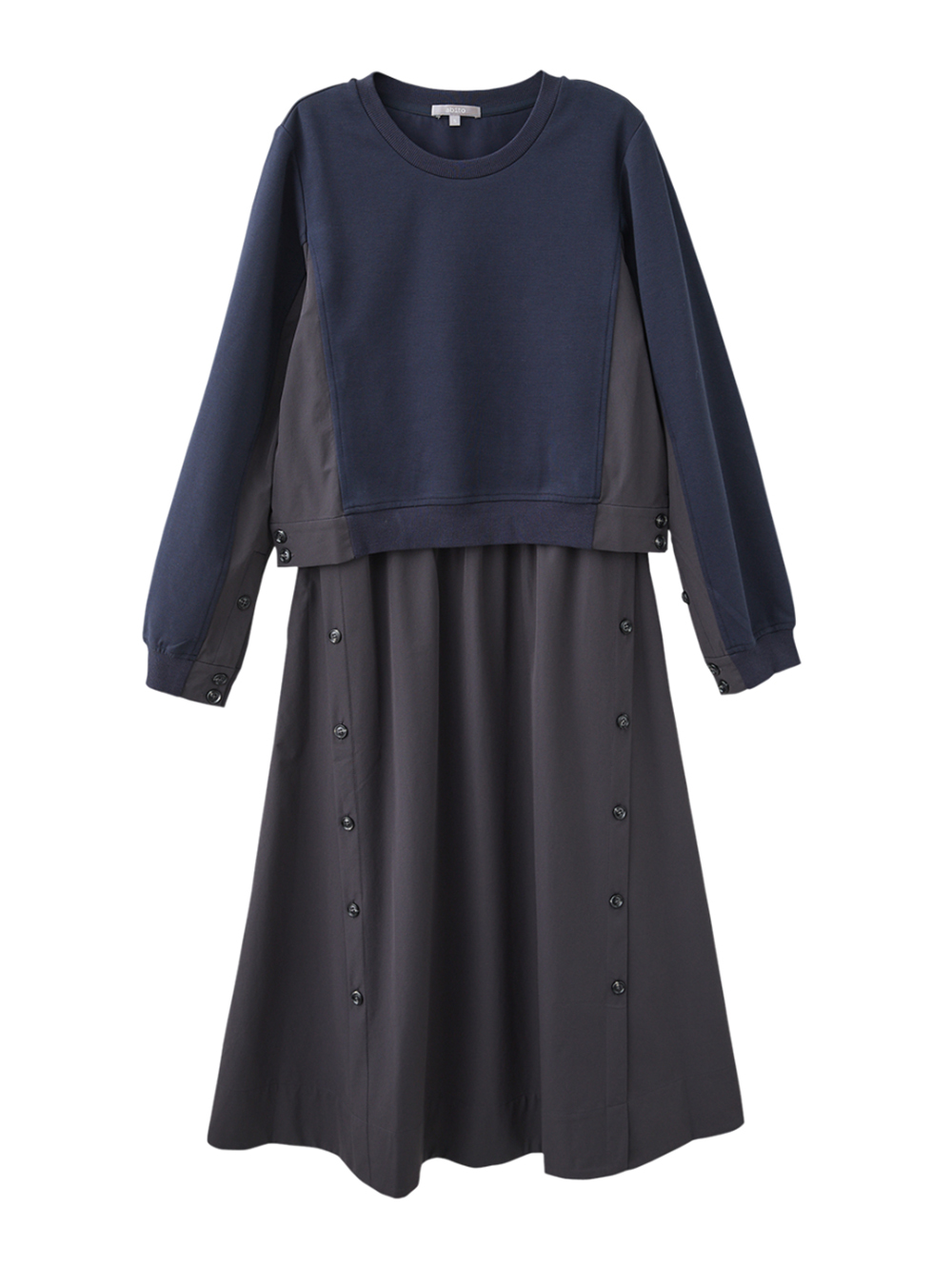 abito兩件式格紋拼接洋裝