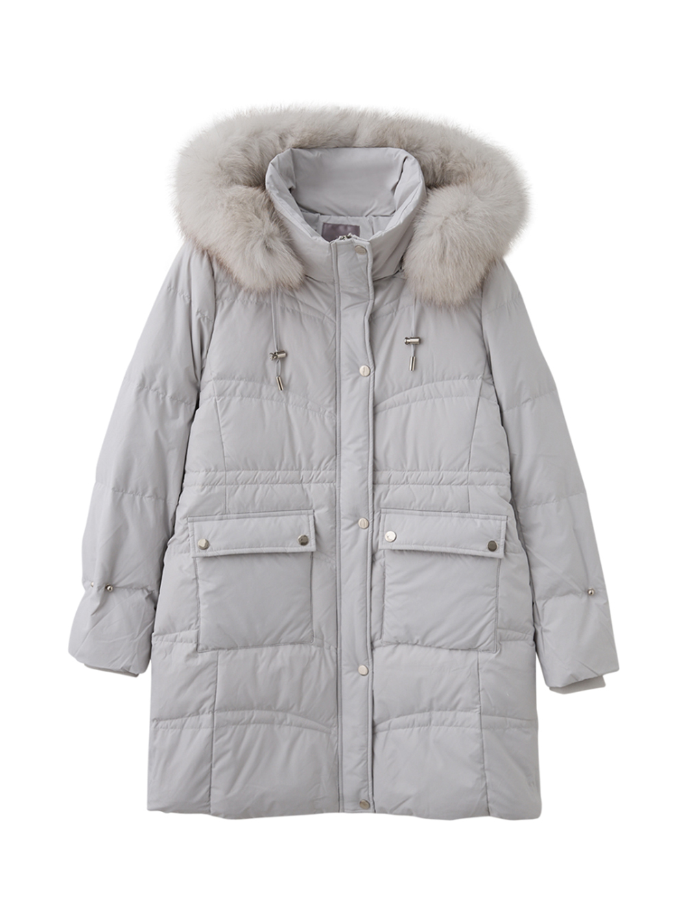 abito長版毛領羽絨外套