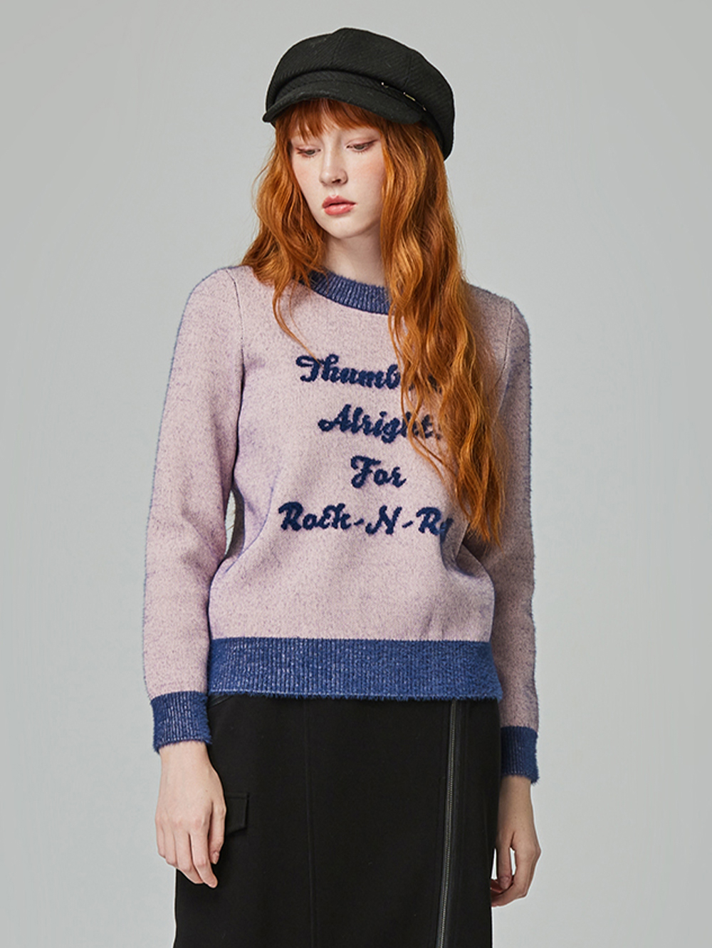 abito緹花字母針織上衣