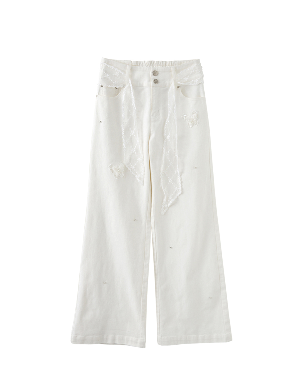 abito蝴蝶亮片造型寬褲