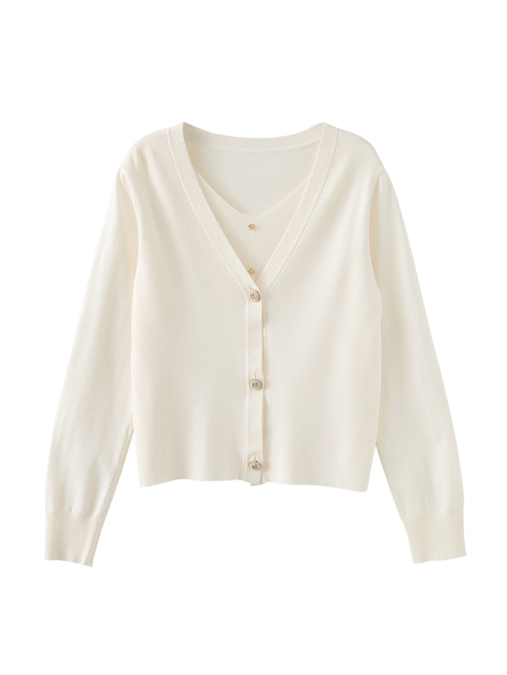 abito假兩件雙層針織上衣