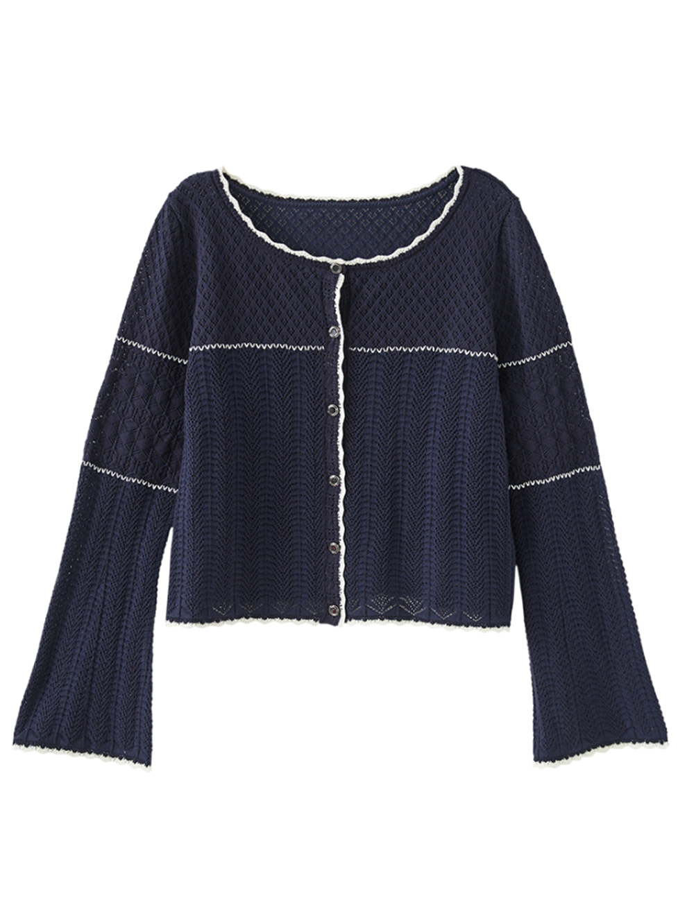 abito菱格透膚針織上衣