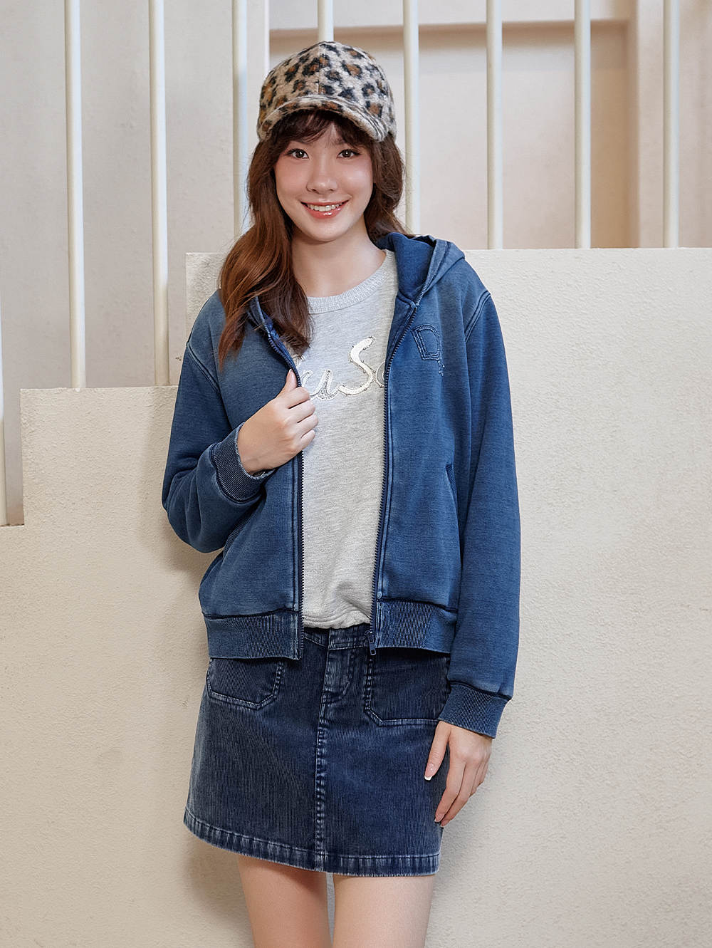 DITA甜酷感剪接A字短裙