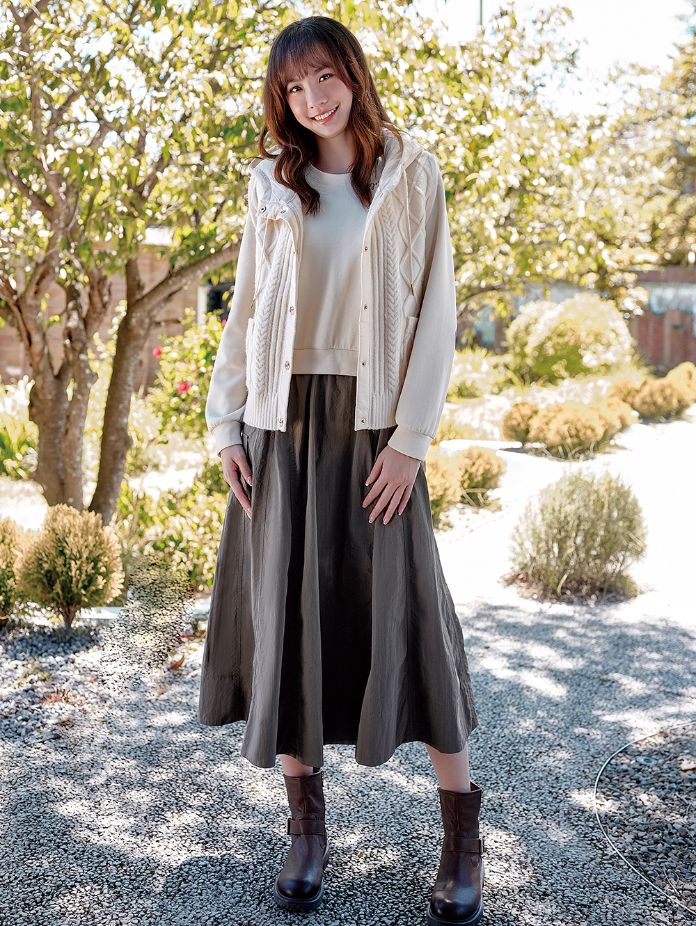 DITA假兩件大學T拼接洋裝