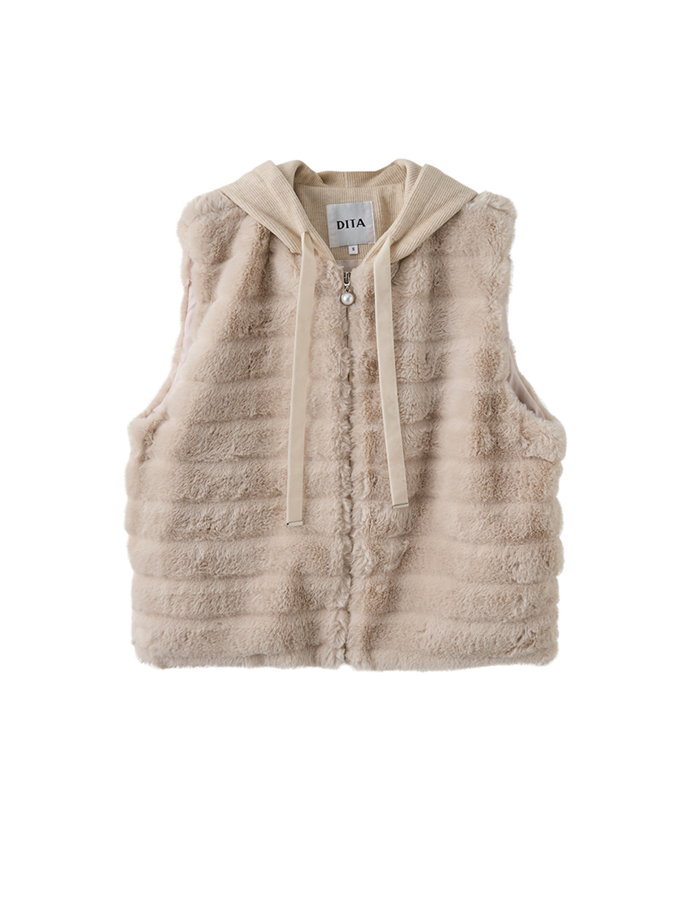 DITA毛茸茸連帽背心