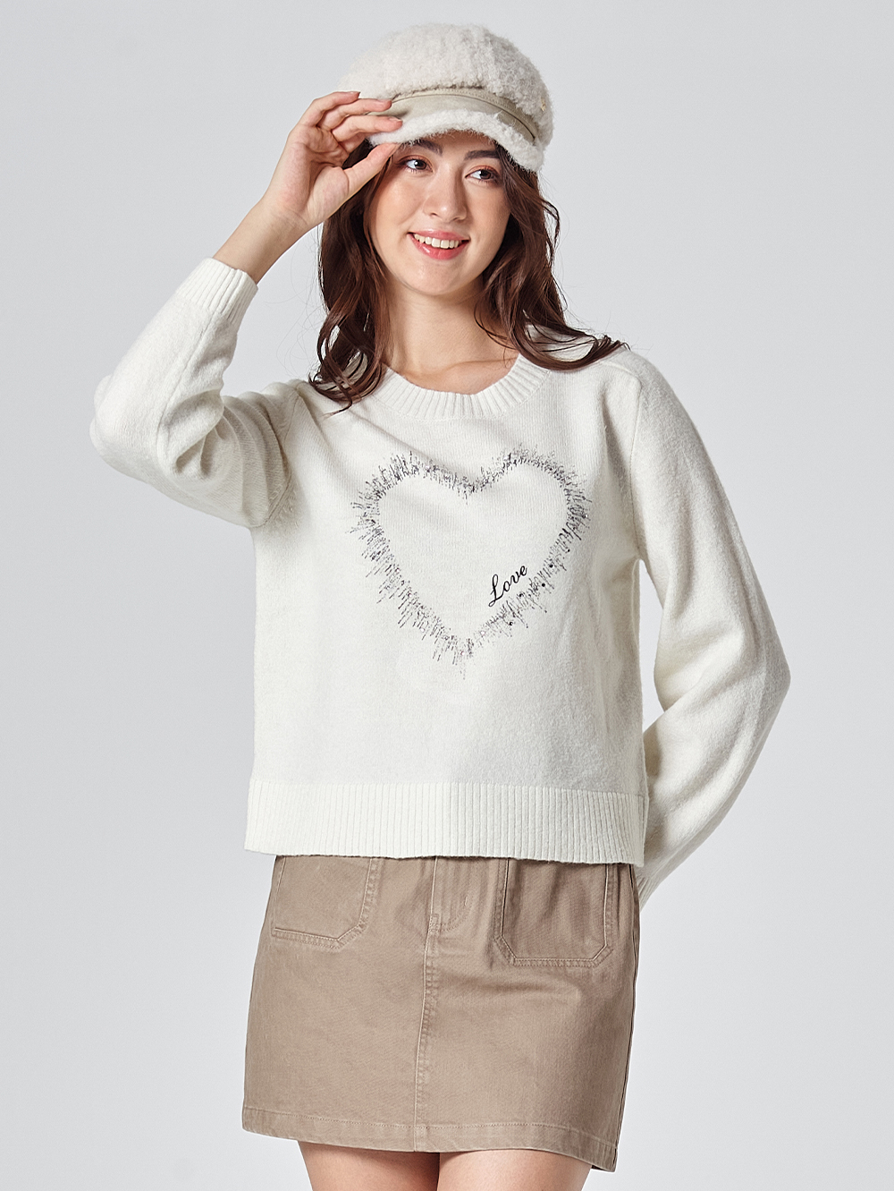 DITA甜美愛心修身針織上衣