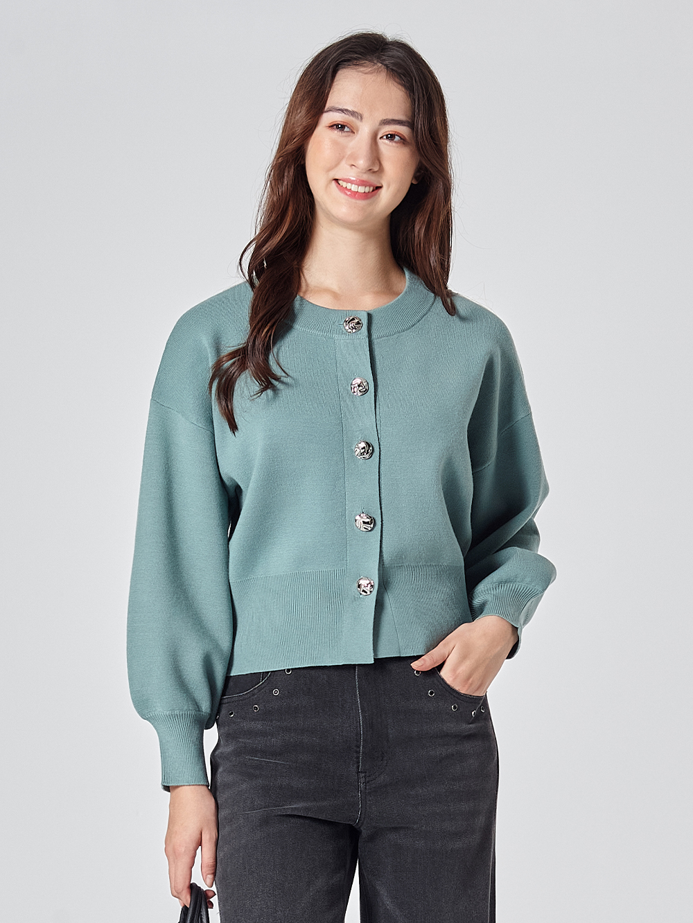 DITA日系澎袖短版針織外套