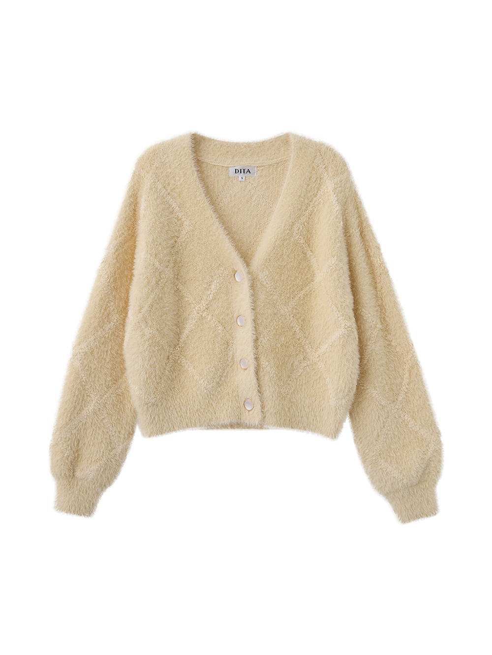 DITA氣質毛感短版針織罩衫