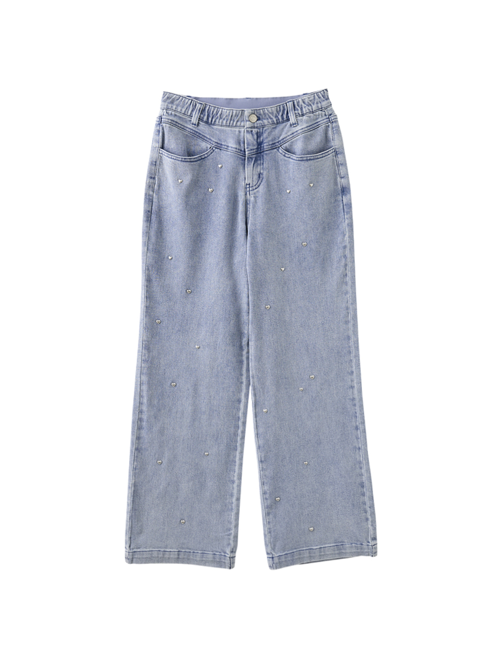 DITA甜酷感愛心水洗牛仔寬褲