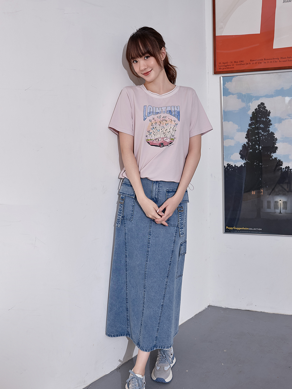 DITA率性工裝感拼接長裙