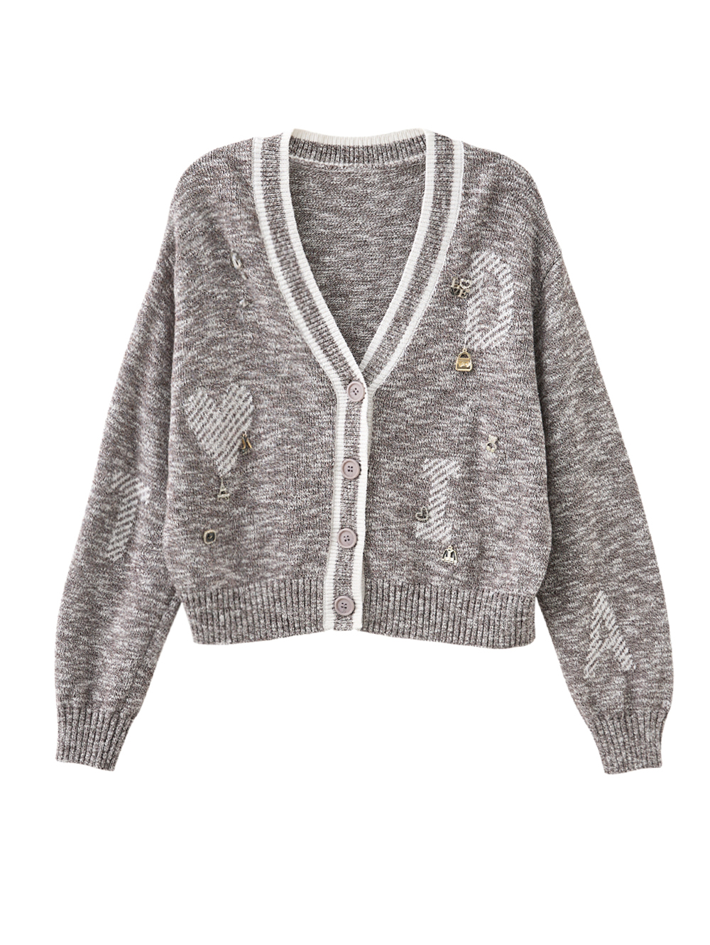 DITA學院風造型縫飾針織外套