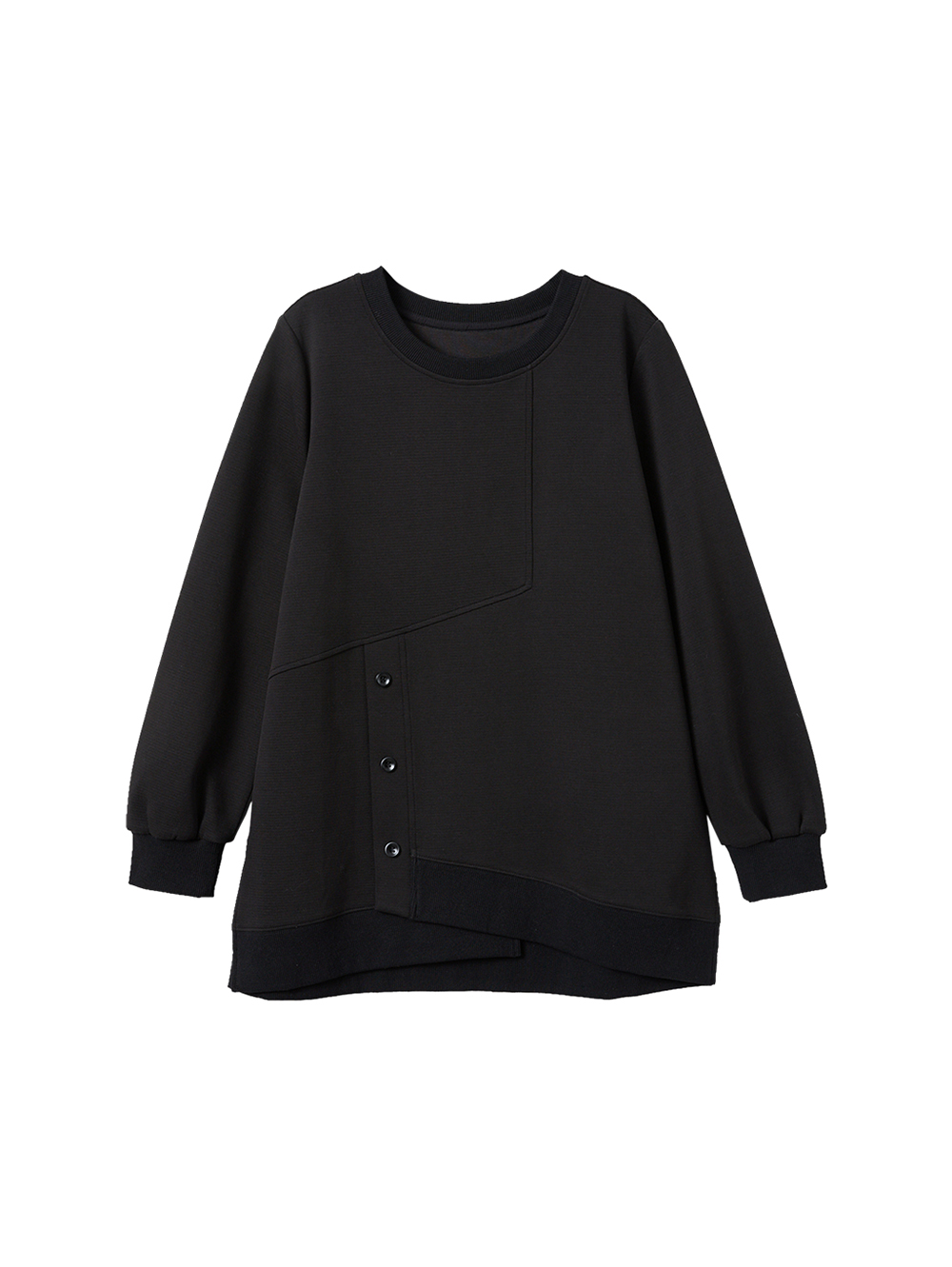 JOAN異組織拼接中長版造型T恤