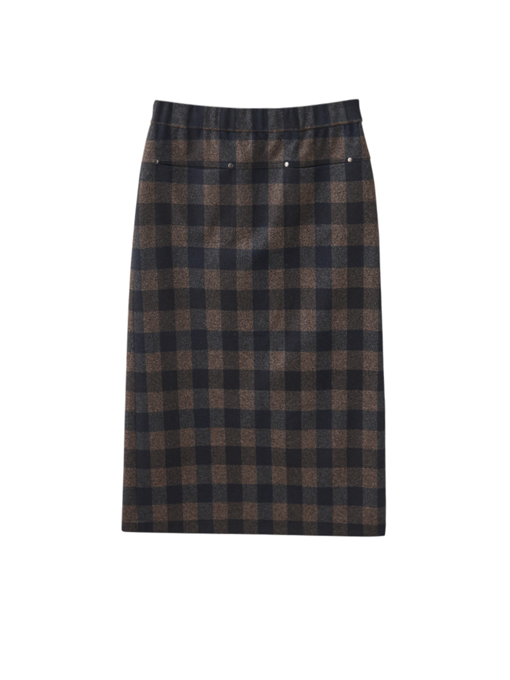 JOAN格紋緹花彈性鉛筆裙