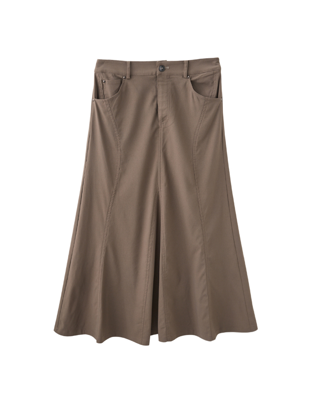 JOAN輕磨毛弧型剪裁岔片裙