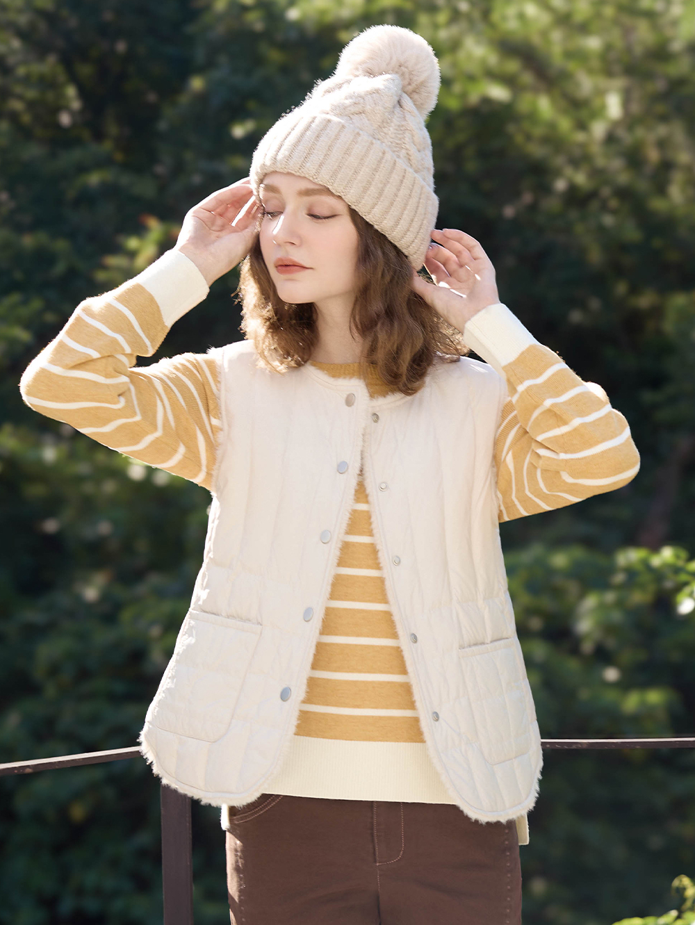 JOAN雙面溫暖仿皮草羽絨背心