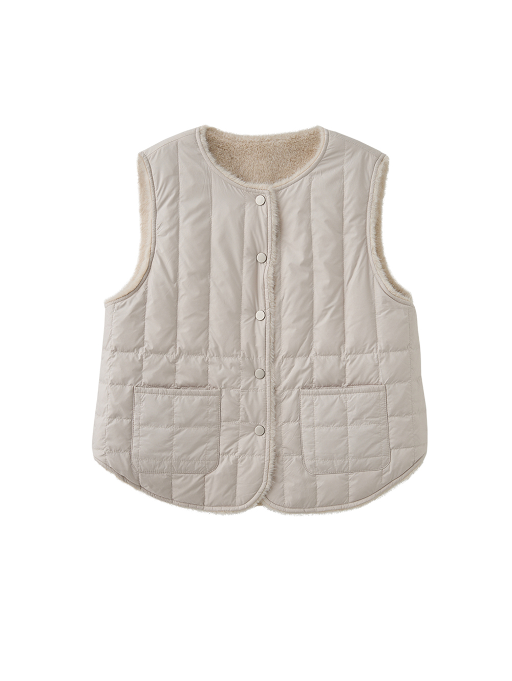 JOAN雙面溫暖仿皮草羽絨背心