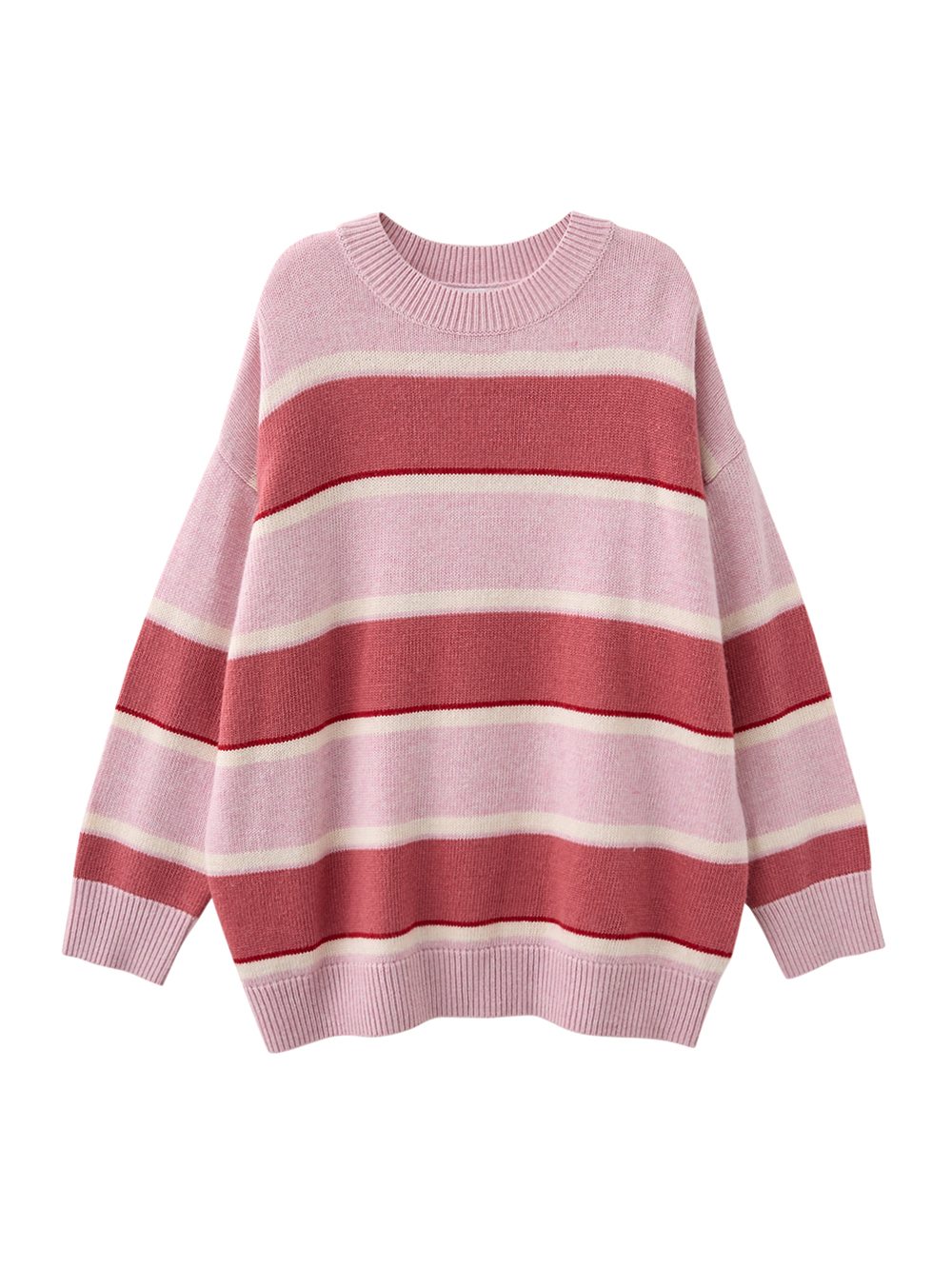 JOAN羊毛混紡寬條紋針織毛衣