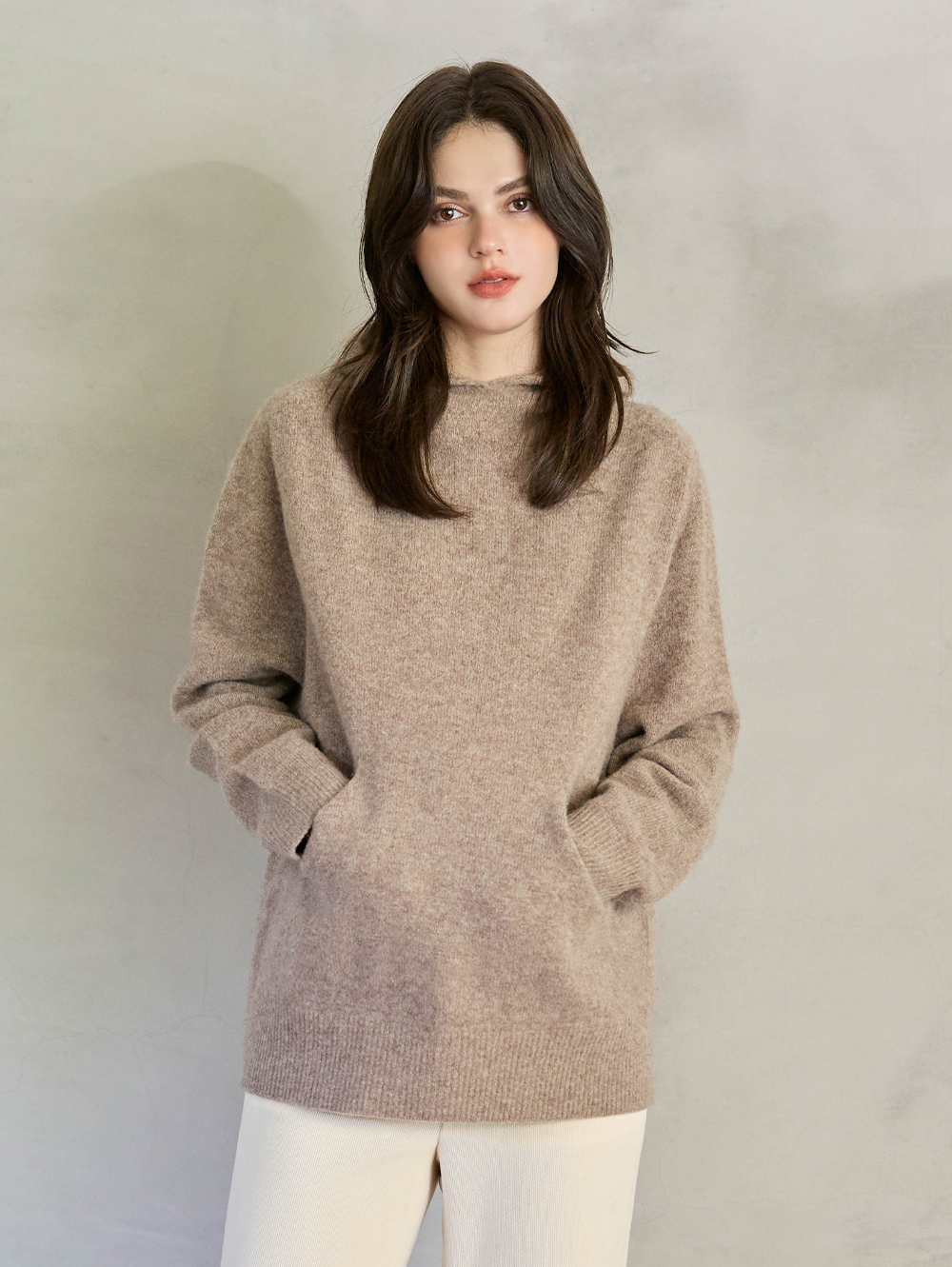 JOAN極細羊毛柔軟連帽上衣