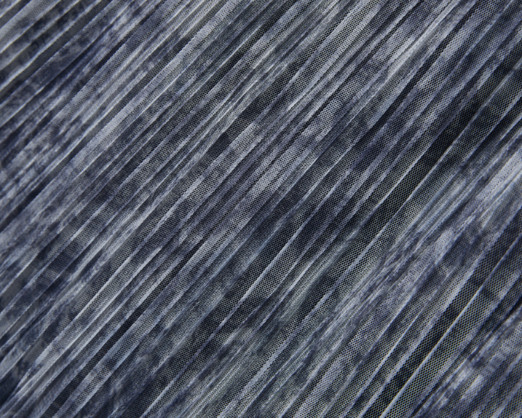 abito特殊印花細褶紗裙