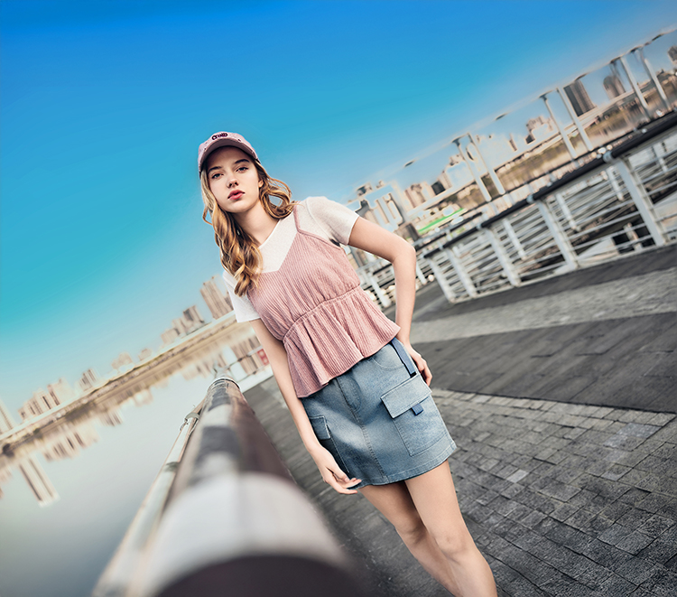 修身氣質兩件式上衣(附內搭)