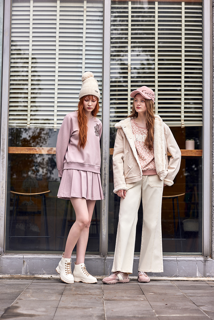 abito豹紋字母圓領上衣