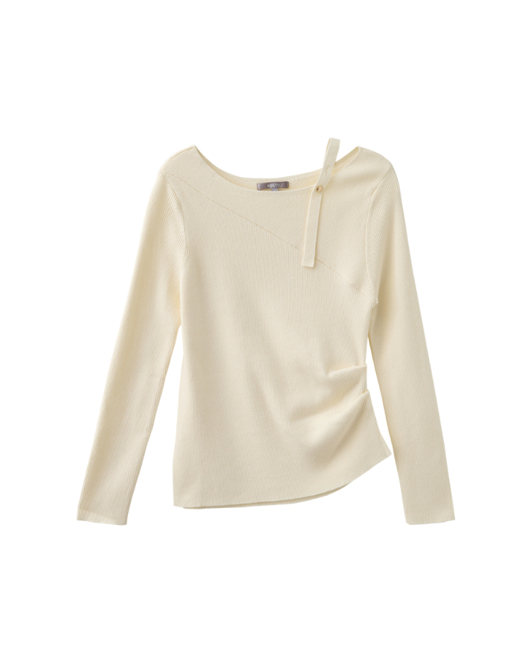 abito斜肩造型兩件式上衣