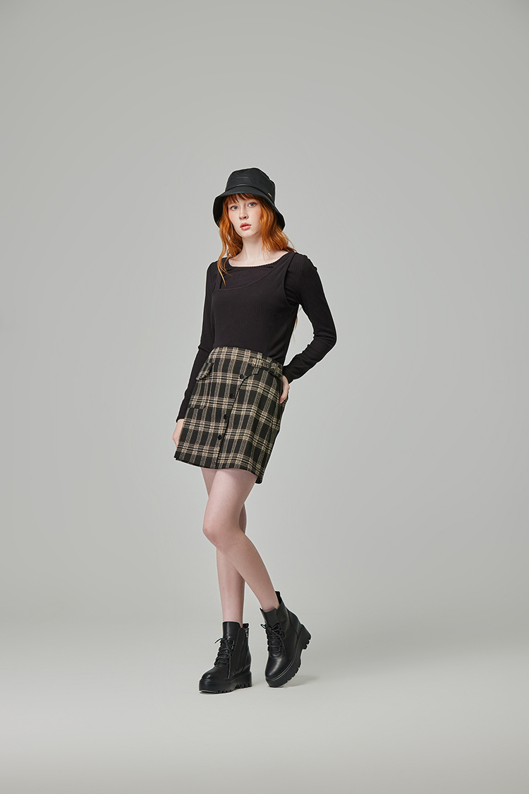 abito斜肩造型兩件式上衣