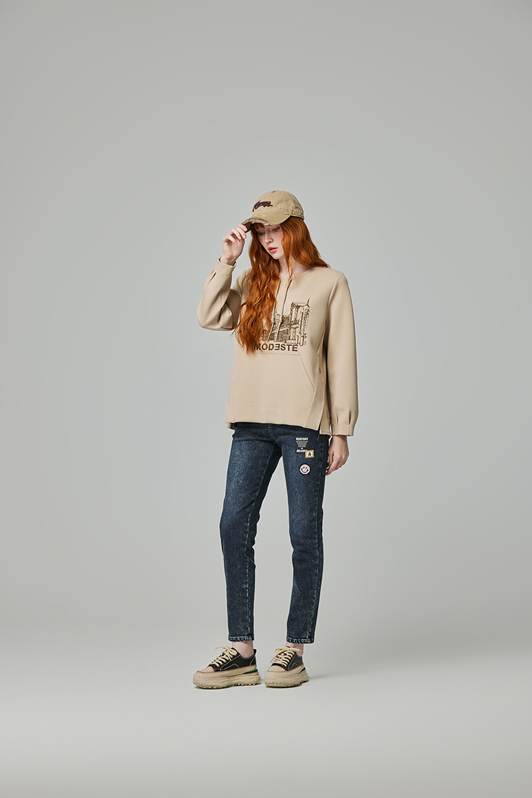 abito復古舊印圖案上衣