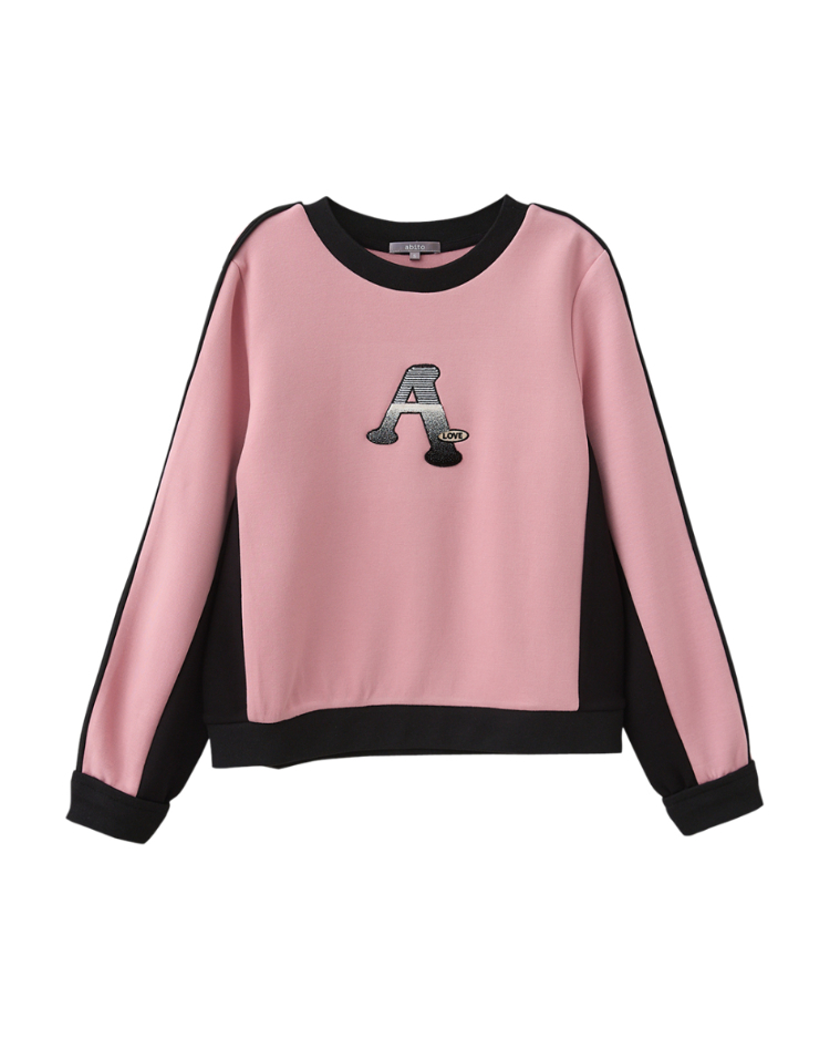 abito電繡字母拼接上衣