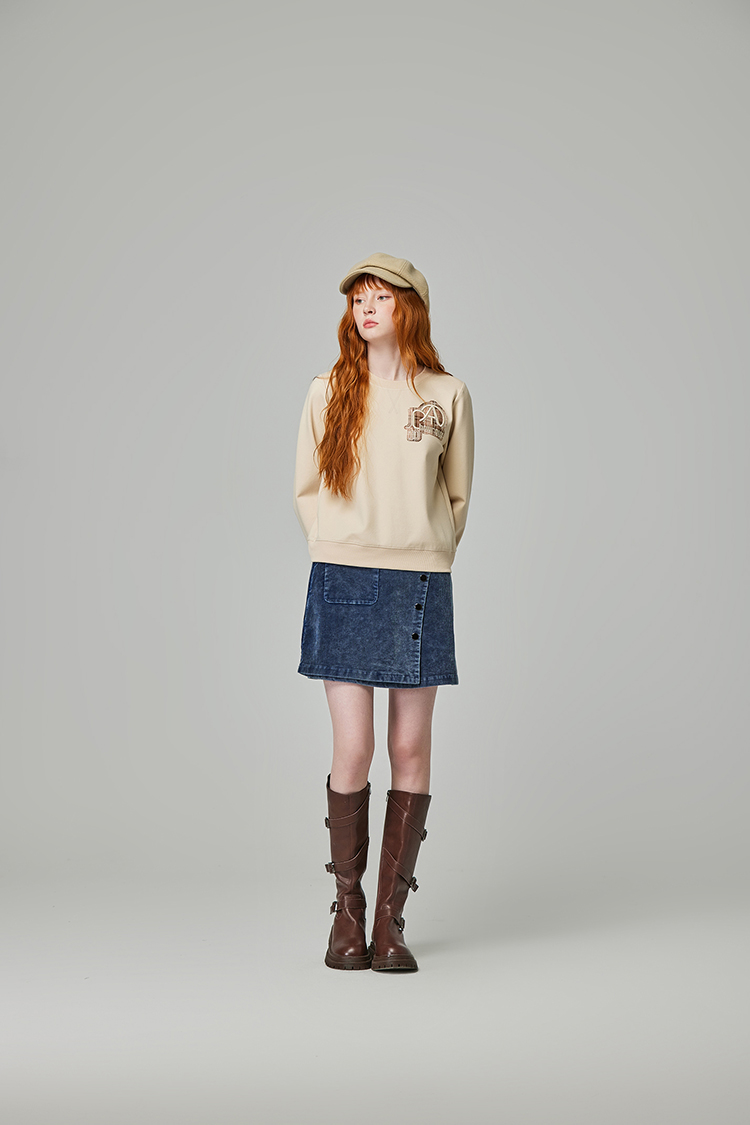 abito斜邊釦造型窄裙