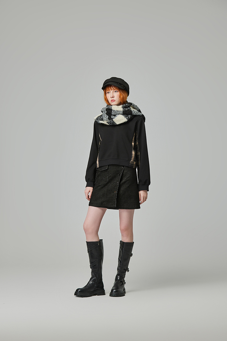 abito斜邊釦造型窄裙