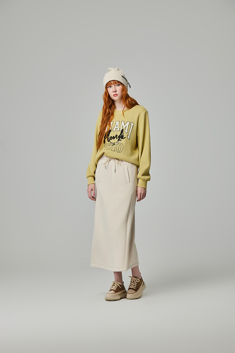 abito慵懶休閒鬆緊腰頭長裙