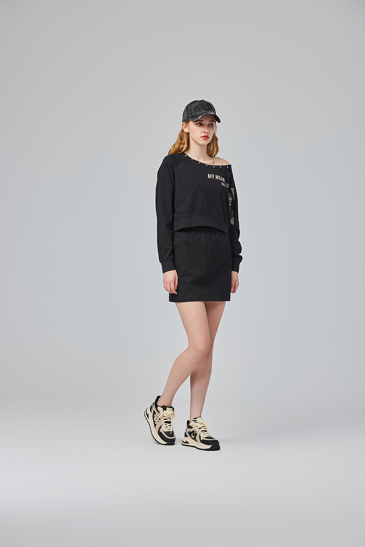 abito個性斜肩短裙套裝