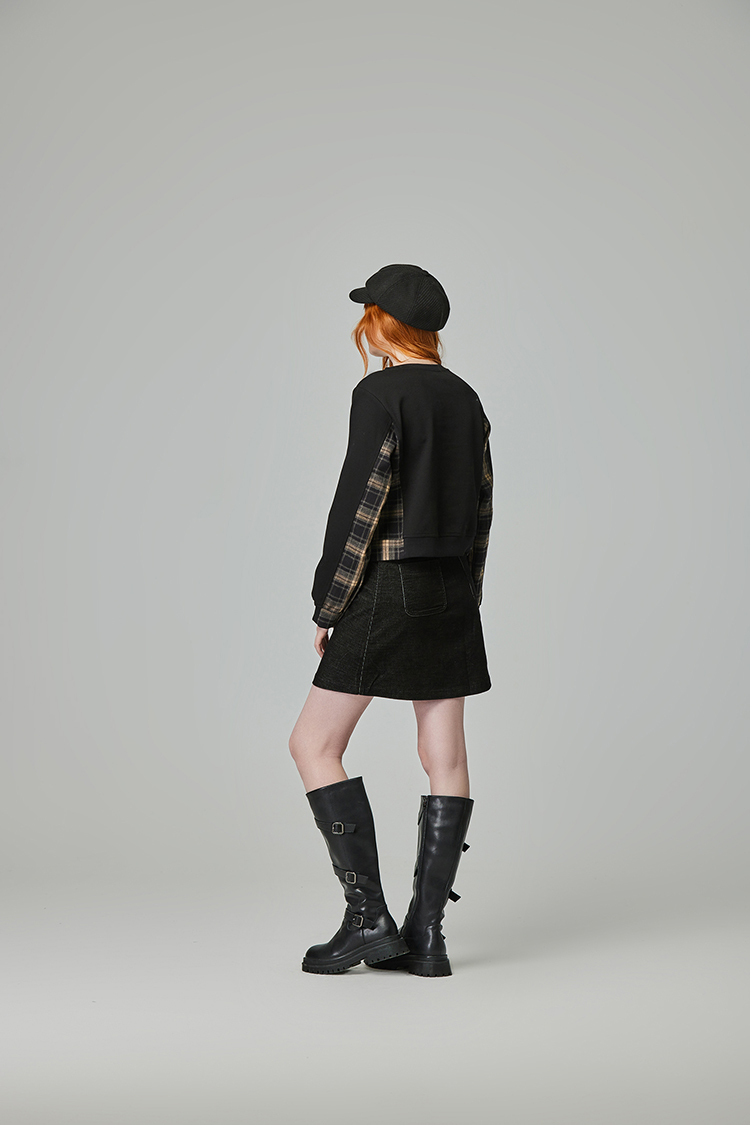 abito兩件式格紋拼接洋裝